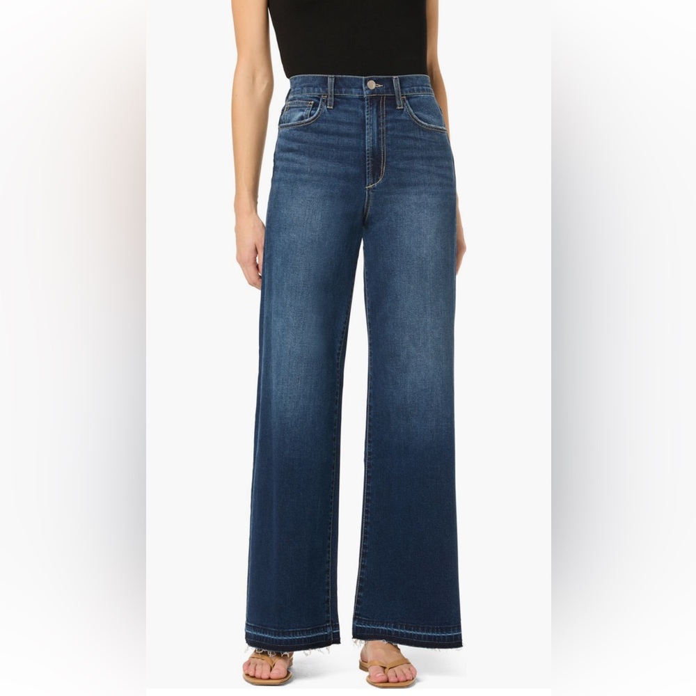 Joe's Jeans Women's High-Rise Wide Leg Jeans in Dark Blue Denim